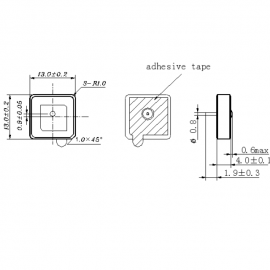 13mm RHCP GPS Ceramic Antenna GL-DY1304 