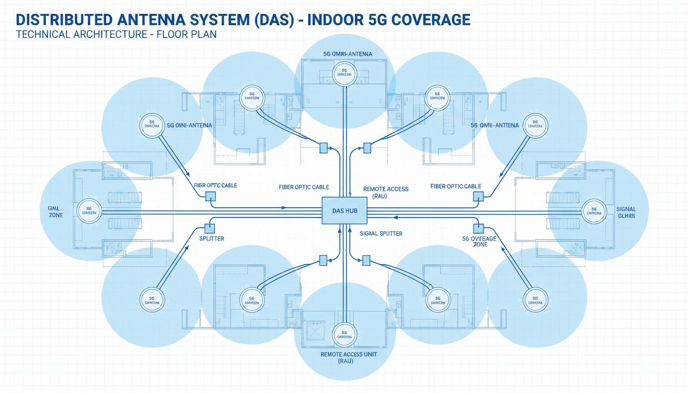 Figure 2: Distributed Antenna System (DAS) Architecture for Indoor 5G Coverage