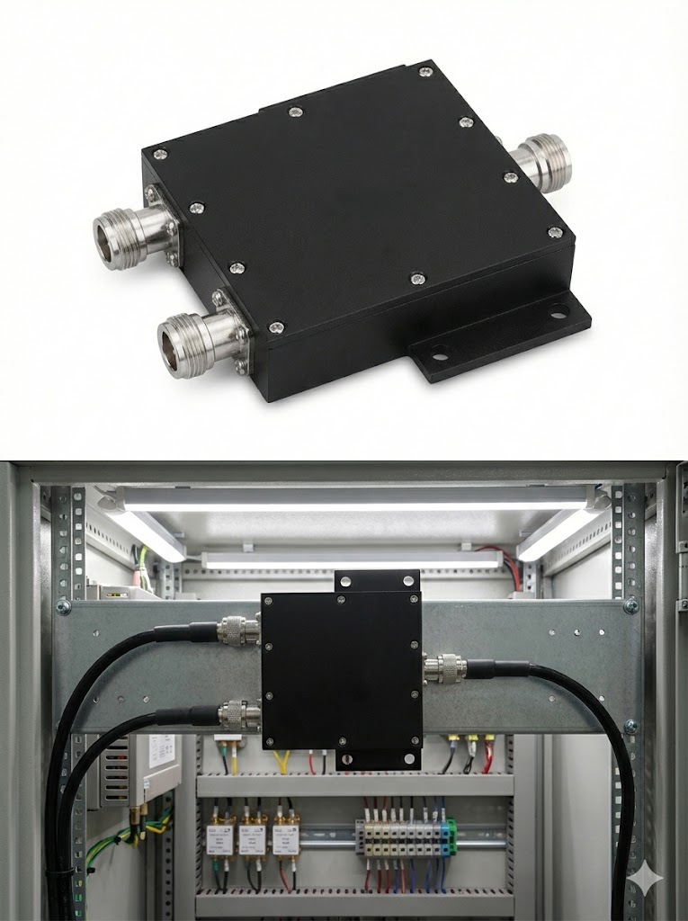 Power Splitter Installed in Indoor DAS / RF Distribution Cabinet